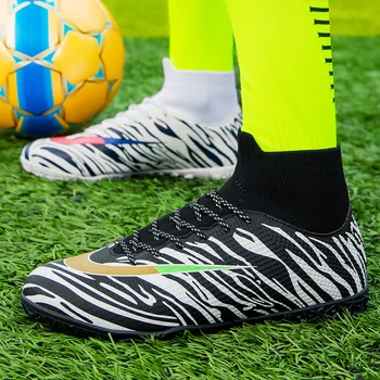Nuevos Diseños TF Botas de Fútbol de los Hombres Profesionales de Alta la parte Superior de los Calcetines Zapatos de Fútbol Indoor de fútbol sala Fútbol Listones de Zapatillas de Deporte Zapatos Hombre