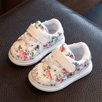Nuevos Zapatos de Niños, Para Niñas, Moda Niños, Zapatos Casuales Floral Lindo Niño Niños de Zapatillas de Bebé Transpirable Zapatos de Niñas de la UE de 21 a 30