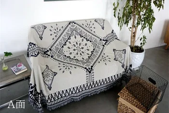 Nórdicos sofá Tirar de la manta toalla sala de estar de doble cara Suave cojín de sofá étnico Acogedor Sofá Cama de Playa Mantas de Viaje tapiz