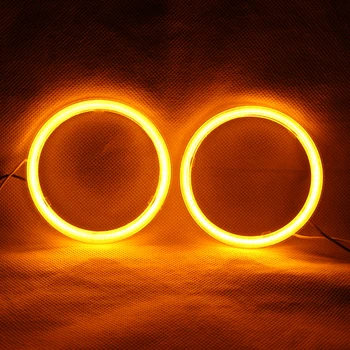 Ojos de ángel de la MAZORCA de la Luz LED de luces de circulación diurna Con Cubierta De los Faros de un Coche de la Motocicleta de Luz LED 2PCS( Color Ámbar)