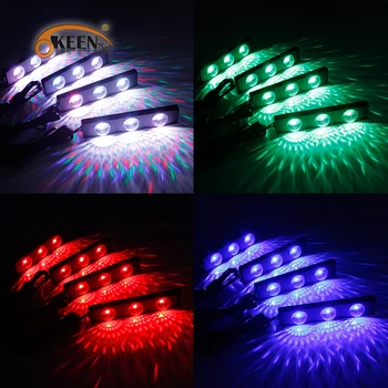 OKEEN Coche Estilo LED de Ambiente Decorativo Lámparas de colores la luz de las Estrellas Universal Automático Interior de la parte Inferior del Asiento de la Luz Con la distancia USB