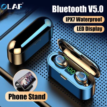 Olaf F9 Auriculares Inalámbricos Bluetooth 5.0 Auriculares TWS Impermeable de los Deportes Inalámbrico de Auriculares Auriculares Para IOS/Android Phone Llamada HD