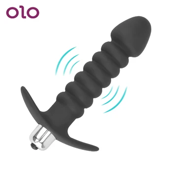 OLO de Silicona Hilo Plug Anal Vibrador Estimulación del Clítoris Butt Plug Vibrador para Adultos Sexo Juguetes Masajeador Masturbación