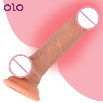 OLO los Juguetes Sexuales para la Mujer Flexible Con soporte de Ventosa Artificial Pene Super con un Enorme Consolador Femenino Masturbador Piel Realista Pene