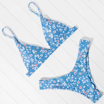 OMKAGI Tie Dye Bikini Set de trajes de baño de las Mujeres del Traje de baño Sexy Push Up Micro Natación Traje de Baño de Corte Alto Floral Bikini Brasileño 2020