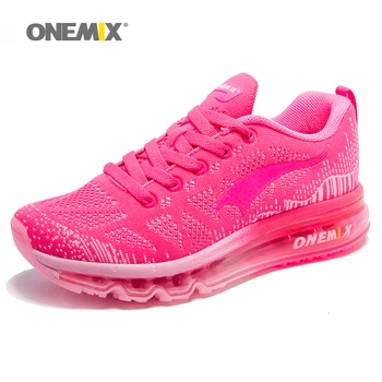 ONEMIX Cojín de Aire Zapatos para Correr Para las Mujeres 90 Libre de Tejido de la Zapatilla de deporte de Malla Transpirable de punto de Deporte de Atletismo de zapatillas de Deporte Zapatos para Caminar