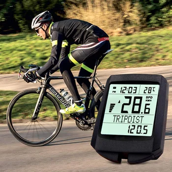 Ordenador de bicicleta Inalámbrico Medidor de Velocidad Pantalla LCD Digital Multifunción Velocímetro Impermeable de los Deportes de Sensores de Ordenador de Bicicleta