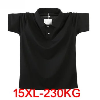 Oversize más el tamaño de 8XL 9XL 12XL 14XL 15XL hombres t-Camisas de manga corta de verano de turn-down cuello de camisetas de super tamaño tops 68 70 72 74 76
