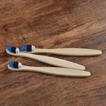 Pack de 10 estonio bandera de bambú cepillo de dientes adultos y niños y cerdas de nylon cepillo de dientes ecológico de los cepillos de dientes Oral Cuidado de cepillo de dientes
