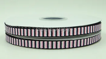 P&N de la cinta 3/8inch 9mm 140916003 Chevron Impreso de grosgrain cinta 50yds/rollo de envío gratis