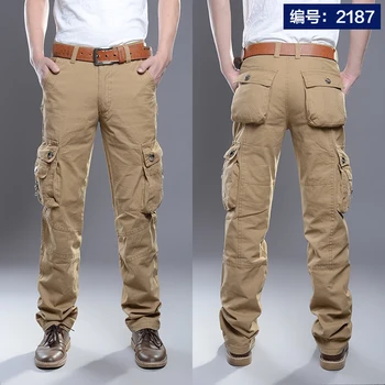 Pantalones de los Hombres de Combate SWAT Militar del Ejército de los Pantalones de Algodón de Muchos Bolsillos Tramo Flexible Hombre de los Pantalones Casuales Más el Tamaño de 28 38 40