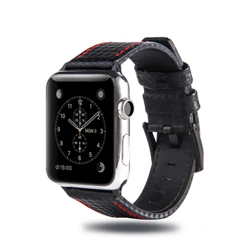 Para Apple Correa de Reloj de Moda de Cuero de Lujo de Fibra de Carbono de la Correa para el Apple Watch de la Hebilla de la Correa de reloj para el IWatch 38 42 40 44 MM de la Banda