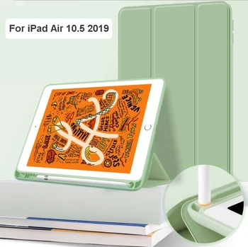 Para el iPad Air 3 10.5 2019 A2153 A2123 A2152 A2154 Caso Con soporte de Lápiz de Cuero de la PU de la Cubierta Inteligente Auto de la Estela Funda carcasa Protectora