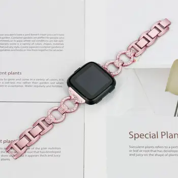 Para Fitbit Versa 2 de la banda de reloj de acero inoxidable brazalete de diamante de la correa de metal de Moda banda de ajuste de bits versa 2 / versa / versa lite