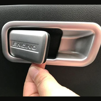 Para Hyundai Kona Encino 2018 2019 ABS Mate y fibra de Carbono Coche de copiloto guantera manija de la Tapa de tazón de Recorte de Estilo Accesorios