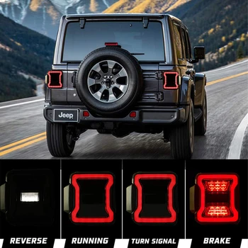 Para Jeep Wrangler JL LED de la Lámpara de Cola de Humo, estados UNIDOS o la Versión de Euro Coche Luz Trasera de Freno de Reversa Luces de circulación Diurna Lámparas