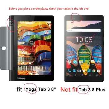 Para Lenovo YOGA Tablet3 850F Caso de 8.0 pulgadas del Soporte Sólido Flip Folio funda para Lenovo Yoga Tab 3 YT3-850F 850M 850L de la PU de Cuero de Caso