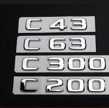 Para Mercedes Benz Clase C C63 C43 C55 AMG C180 C200 C220 C300 C320 C350 CDI 4MATIC Tronco Insignia Emblema Cromado Letras Emblemas