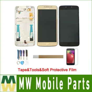 Para Motorola Moto E4 Plus XT1773 XT1770 XT1772 XT1771 Pantalla LCD de Pantalla Táctil Sensor de Montaje Con Marco de Oro Negro Con el kit de