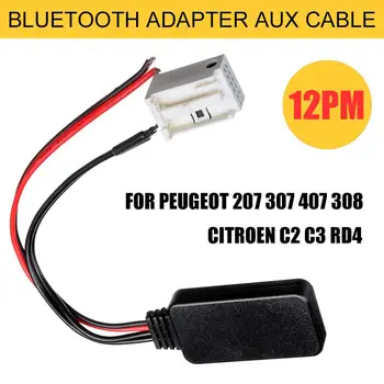 Para Peugeot 207 307 407 308 para Citroen C2 C3 RD4 Coche 12Pin Módulo Bluetooth Inalámbrico de Radio Stereo AUX-IN, Aux Cable Adaptador