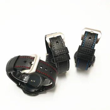 Para Samsung Galaxy Reloj 42/46 mm de Fibra de Carbono Correa de Cuero Correa de reloj De Engranajes S3 S2 Pulsera de la Muñeca Para Huawei Watch 2 Pro Bandas