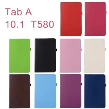 Para Samsung Galaxy Tab 10.1T580 Cubierta de la caja de Litchi Patrón Book Flip Folio de Cuero de la PU para Samsung T580 T585 SM-T580 SM-T585+lápiz