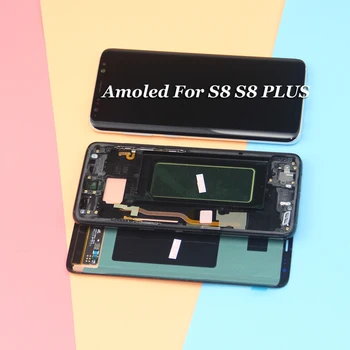 Para Samsung S8 LCD de Repuesto para SAMSUNG Galaxy S8 Plus LCD G955 S8 G950 G950F Pantalla lcd Digitalizador de Pantalla Táctil+Marco