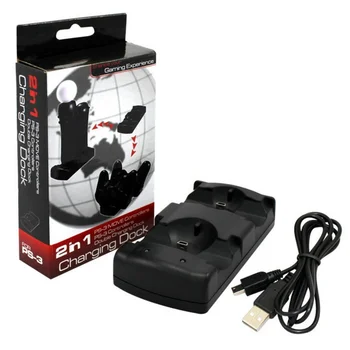 Para Sony PS3 Dual Cargador Cable USB Powered Muelle de Carga Para Playstation 3 Mueva el Joystick Gamepad Controle Para el Controlador de movimiento