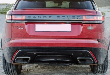Parachoques trasero Labio Spoilers & Exhause Para Land Rover Range Rover Velares 2017 18 19 2020 2021 de Alta Calidad de Plata del ABS Negro Difusor