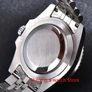 Parnis 40mm Automática Reloj Mecánico de los Hombres de Negro Dial GMT Bisel de Cerámica de Lujo Luminoso Impermeable de Zafiro Masculino reloj de Pulsera