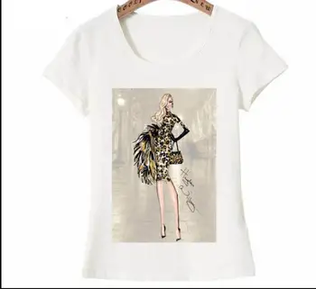 París alta Costura de Impresión Casual camiseta de las Mujeres Tops de Verano de la Camiseta Mujer camiseta de Chica de la Camiseta Mujer Camisetas Camiseta Feminina