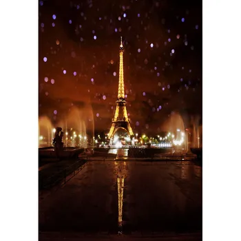 París de noche orígenes de la foto de los niños retrato de poliéster Torre Eiffel fondos fotográficos en estudio de fotografía props photophone F-3037