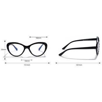 Peekaboo transparente gafas ojo de gato azul claro de la moda de mujer de invierno de equipo anteojos damas claro de la lente marrón azul
