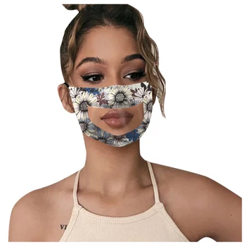 PET protector facial Transparente máscara facial Anti-niebla visible de la boca de la cara cubierta de los sordos en la boca de la máscara de PM2.5 Ciclismo A Prueba De Polvo De La Máscara