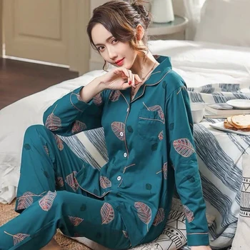 Pijama de Mujer Ropa de Verano para Mujer Conjuntos de Pijamas de manga Larga, ropa para dormir, Trajes de Moda de Chica Prendas Casual ropa de dormir Traje de Noche