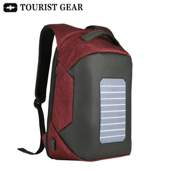 Plecak Solar Powered Diseñador bagpack hombres mochila de carga usb anti robo de la mochila de Viaje de 15,6