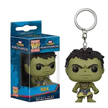POP de Marvel Los Vengadores, THOR 3 Hulk llavero de los niños de juguete de pvc Figuras de acción cabezones Llavero Modelo de la Colección de Juguetes Para niños