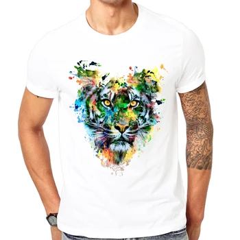Populares de los Hombres de la moda Tops de verano de 2019 último diseño impreso hombre TIGRE novedad camisetas Cool animal camisa Tops se puede personalizar