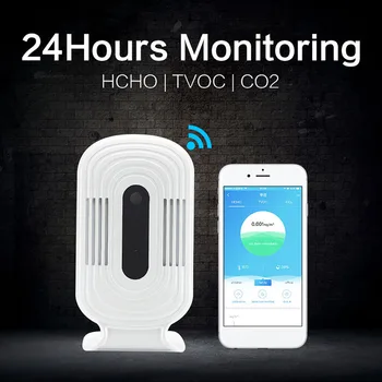 Portátil de Ozono Medidor Multi-funcional de CO2 HCHO TVOC Monitor de Calidad del Aire Analizador de Gases de Concentración de Ozono Detector del Analizador de Sens