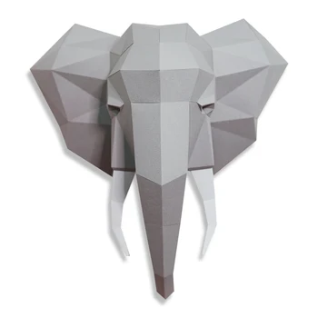 Pre-corte Elefante Animal Modelo de Papel Decoración de la Pared 3D Decoración,Baja Poli Papercraft,hechos a Mano de BRICOLAJE Adulto Origami Manualidades de Juguetes RTY133