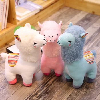 Precioso 25cm Color Alpaca Llama de la Felpa Muñeca de Juguete Animal, Animal de Peluche, Muñecas Japonesas de Felpa Suave Alpacasso Para Niños de Cumpleaños Gif