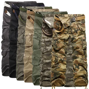 Primavera Otoño de lavado Multi-bolsillo de camuflaje monos de los hombres de algodón con uniforme militar, pantalones de los hombres holgados pantalones de los hombres,el tamaño de 28 a 40