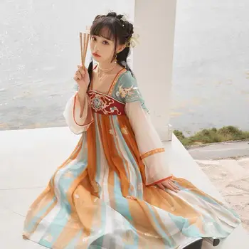 Primavera/Otoño Japonés Dulce Niña Cute Kawaii Chica Lolita Vestido De Estilo Chino Elemento Hanfu Empalme Exóticas Elegante Vestido De Lolita