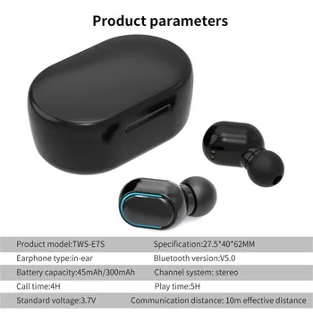 Producto más vendido en el año 2020 E7S Auriculares Inalámbricos Bluetooth con Cancelación de Ruido pantalla de la Pantalla LED del Auricular Mayorista Dropshipping