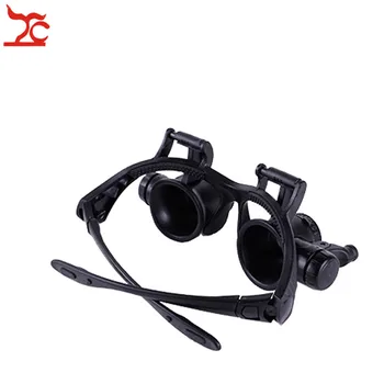 Profesional Ajustable de Reparación de relojes de Seguridad Lupa de Ojo Doble Banda para la Cabeza, Gafas Con 8 de la Lente LED de la Lupa Gafas