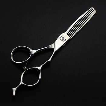 Profesional de japón 440c de 6 pulgadas de lujo de plata de pelo tijeras de corte de peluquería makas corte de pelo adelgazamiento tijeras tijeras de peluquería