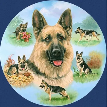 Punto de cruz Kit de BRICOLAJE Bordado de Diamantes lobo perro de la familia Completa Cuadrado/redondo Diamante Pintura Mosaico de Decoración para el Hogar