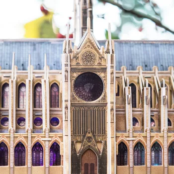 Puzzle 3D de BRICOLAJE Juguete 149 Pcs LED de la Iluminación de la catedral de Notre Dame De París, la Arquitectura de Papel en Miniatura de la Construcción de modelos de Montar el Juego de los Niños Regalos