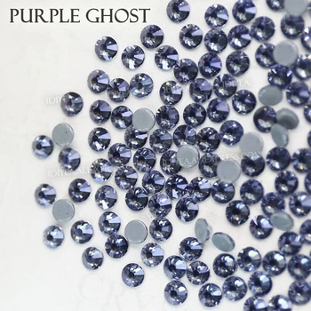 Púrpura Fantasma revisión de diamantes de imitación de cristal de strass brilla, las planas de cristal de piedra para el BRICOLAJE espumoso de la boda de diamante vestido de lentejuelas de arte