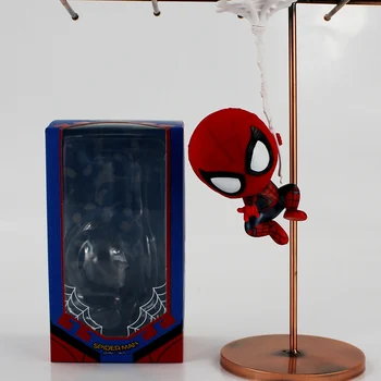 Q Versión de Spiderman Super Héroes de las Figuras de Acción Juguetes de PVC Sacudir la Cabeza Figuras de Juguetes con imanes, Colgantes de Cuerda